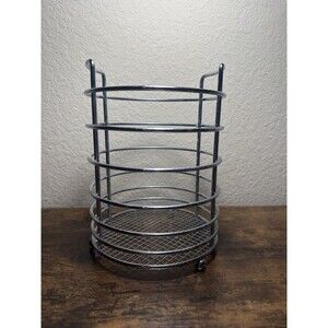 Large Stainless Steel Kitchen Utensil Holder Kitchen Caddy Organizer Early 2000s